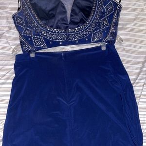 Navy blue two piece dress
